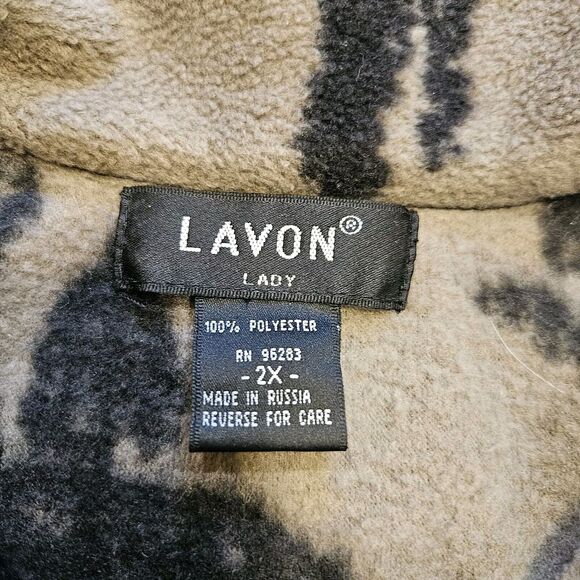 Vtg Lavon Bear Fleece Pullover Jacket Womens 2X Brown Nature Outdoors Gorpcore - Picture 6 of 8